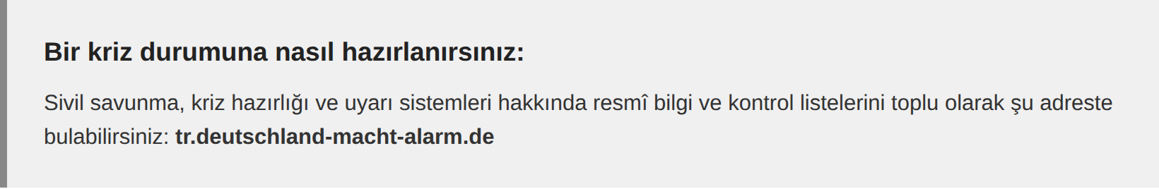 Bilgi Kutusu - Almanya Alarm Veriyor