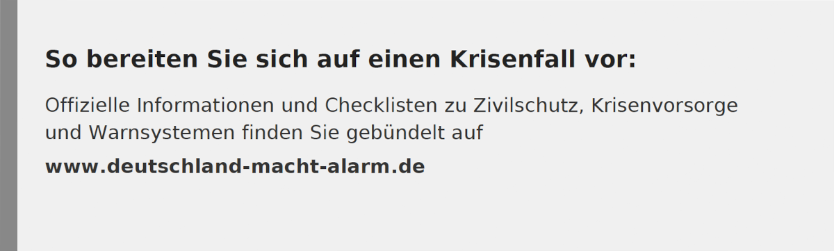 Infokasten - Deutschland macht Alarm